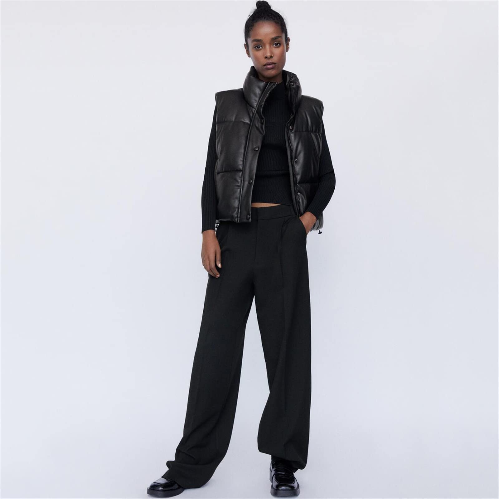 黒 ダウンベスト フレアシルエットＰaＤＤ 黒 ダウンベスト フレアシルエットPaDD 黒 ダウンベスト フレア